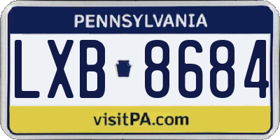 PA license plate LXB8684