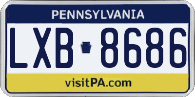 PA license plate LXB8686