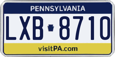 PA license plate LXB8710