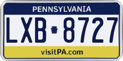 PA license plate LXB8727