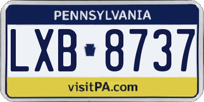 PA license plate LXB8737