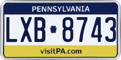 PA license plate LXB8743