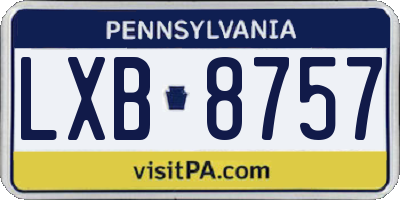 PA license plate LXB8757