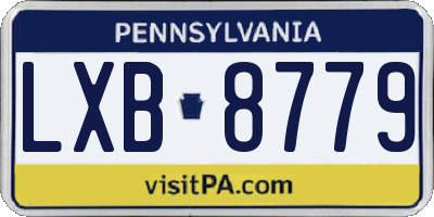 PA license plate LXB8779