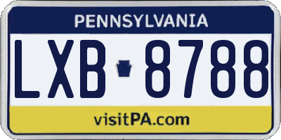 PA license plate LXB8788