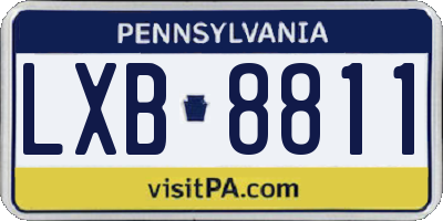 PA license plate LXB8811