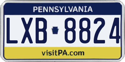 PA license plate LXB8824