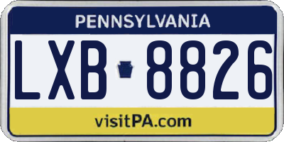 PA license plate LXB8826