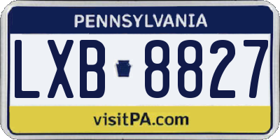 PA license plate LXB8827