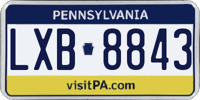 PA license plate LXB8843