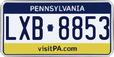 PA license plate LXB8853