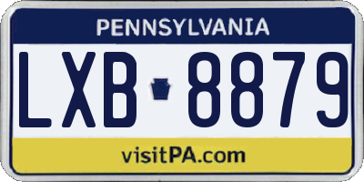 PA license plate LXB8879