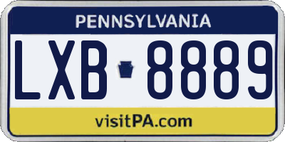 PA license plate LXB8889