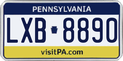 PA license plate LXB8890