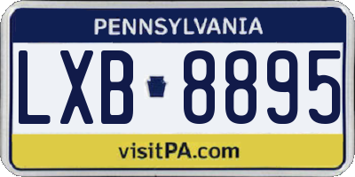PA license plate LXB8895