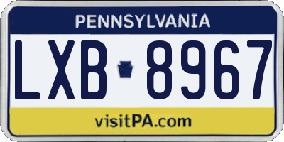 PA license plate LXB8967