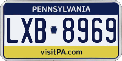PA license plate LXB8969