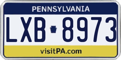 PA license plate LXB8973