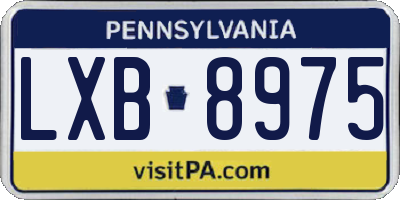 PA license plate LXB8975