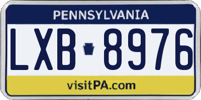 PA license plate LXB8976