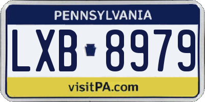 PA license plate LXB8979
