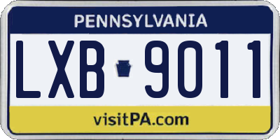 PA license plate LXB9011