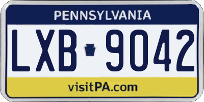 PA license plate LXB9042