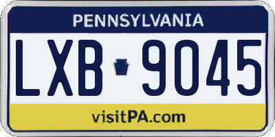 PA license plate LXB9045