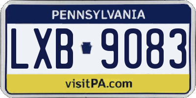 PA license plate LXB9083