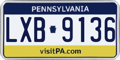 PA license plate LXB9136