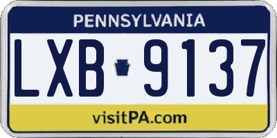 PA license plate LXB9137