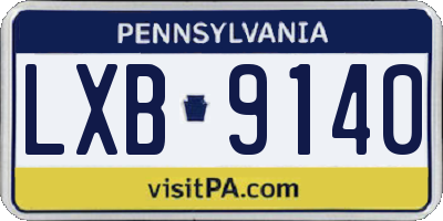 PA license plate LXB9140