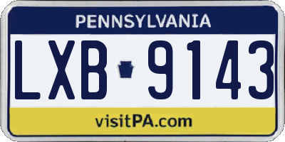 PA license plate LXB9143