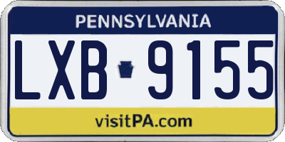 PA license plate LXB9155