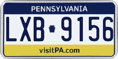 PA license plate LXB9156