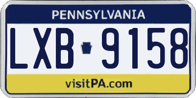PA license plate LXB9158