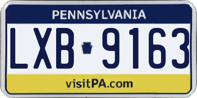 PA license plate LXB9163