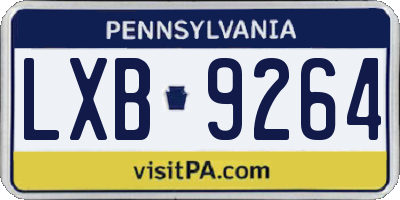 PA license plate LXB9264