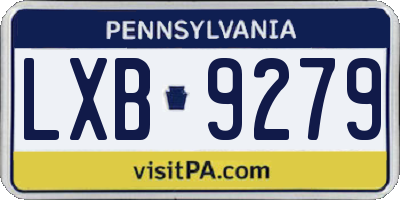PA license plate LXB9279