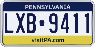 PA license plate LXB9411
