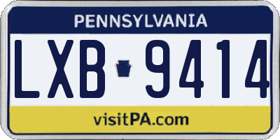 PA license plate LXB9414