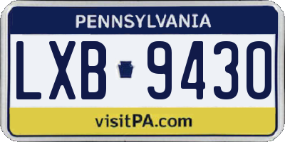 PA license plate LXB9430