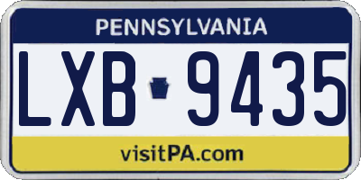 PA license plate LXB9435