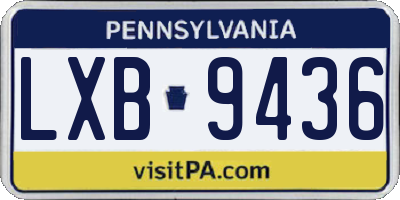 PA license plate LXB9436