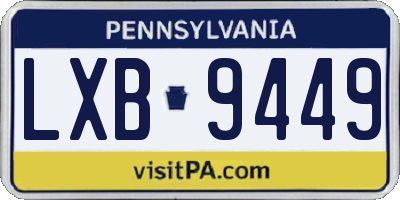 PA license plate LXB9449