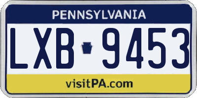PA license plate LXB9453