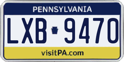PA license plate LXB9470