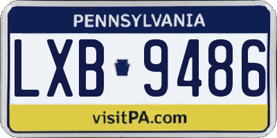 PA license plate LXB9486