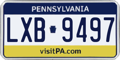 PA license plate LXB9497