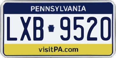 PA license plate LXB9520